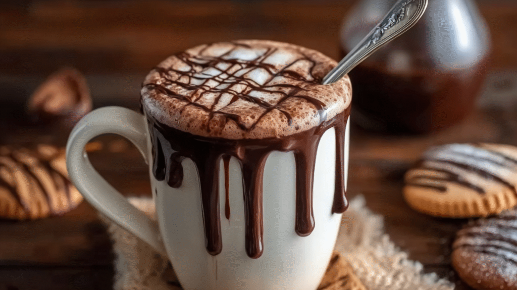 Le Vrai Chocolat Chaud Maison – Une Recette Authentique et Réconfortante 7 Tasse de vrai chocolat chaud maison servi avec chantilly