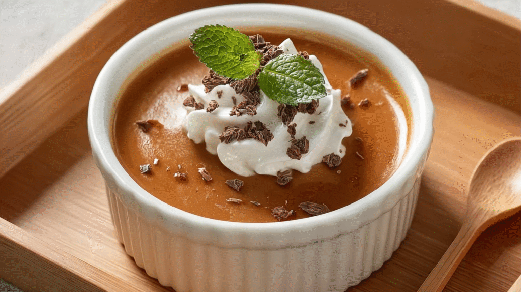 Mousse au Carambar sans gluten : fondante, facile et irrésistible 7 Mousse au Carambar servie avec copeaux de chocolat et fleur de sel