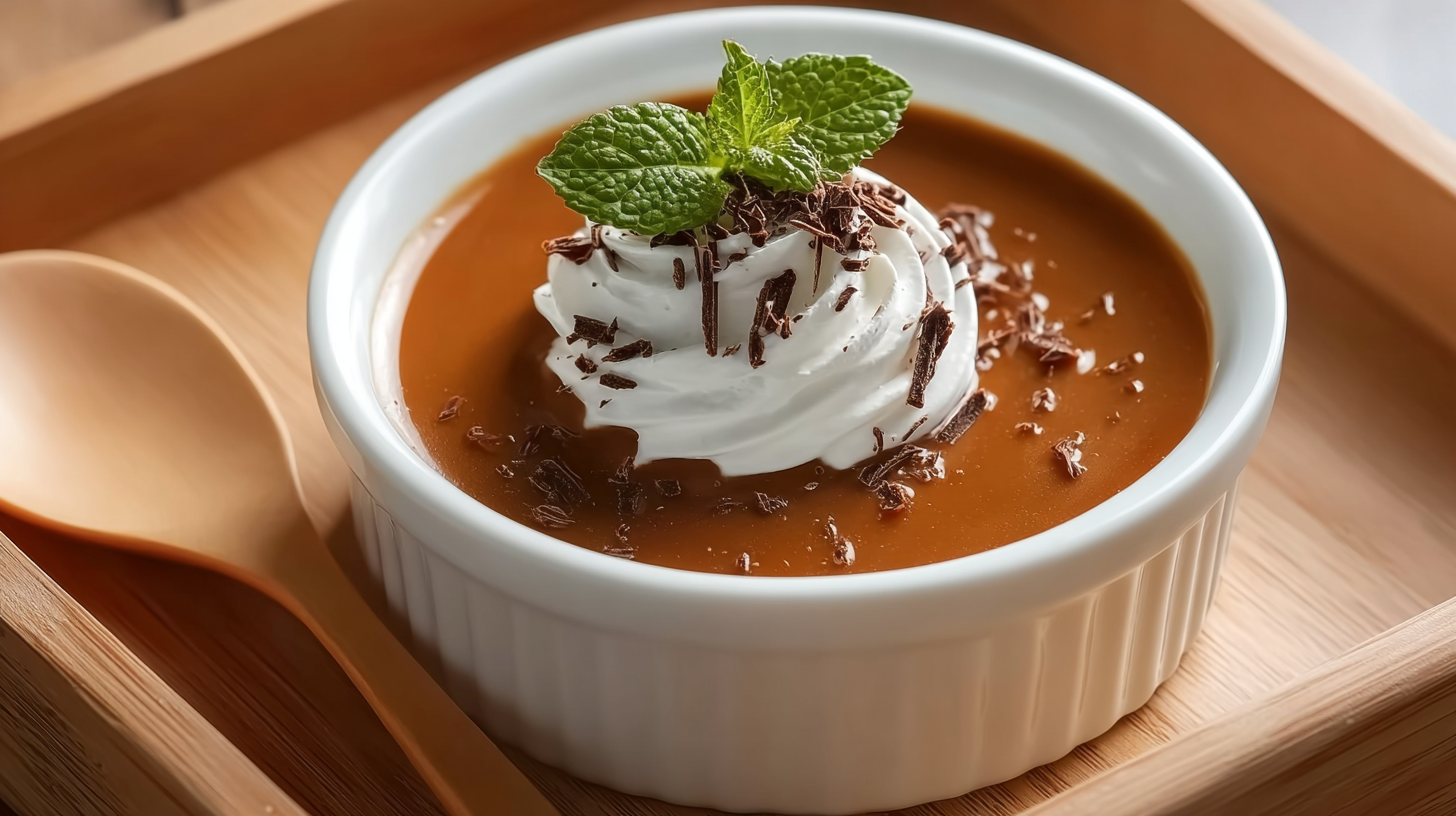 Mousse au Carambar sans gluten : fondante, facile et irrésistible 4 Mousse au Carambar sans gluten servie dans un ramequin rustique
