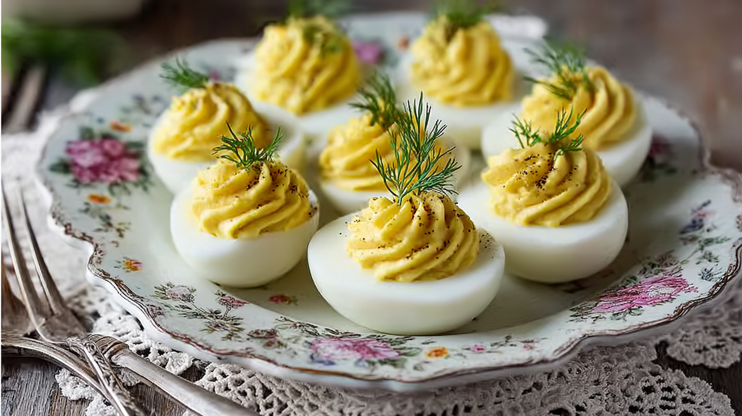 Œufs Mimosa Classiques : Recette Sans Gluten Simple et Délicate 4 Œufs mimosa classiques sans gluten présentés sur une assiette rustique