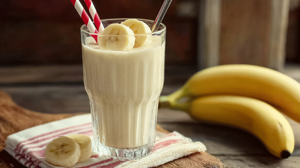 Smoothie banane sans gluten au petit déjeuner