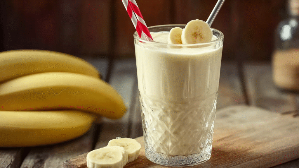 Smoothie banane sans gluten : la recette simple et ultra gourmande 7 Smoothie banane servi bien frais
