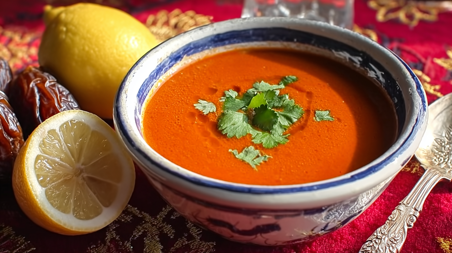 Soupe à la tomate maison sans gluten dans un bol rustique