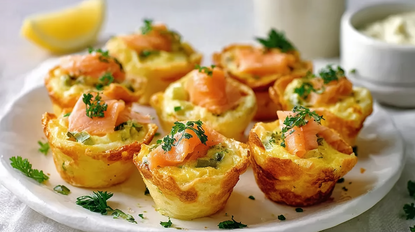 Bouchées Apéritives aux Poireaux et Saumon Fumé Sans Gluten 4 Bouchées apéritives aux poireaux et saumon fumé sans gluten