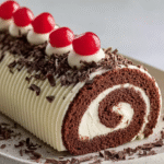 Bûche Mascarpone Chocolat : Recette Sans Gluten Facile et Gourmande 5 Bûche mascarpone chocolat sans gluten sur table rustique