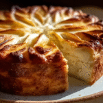 Gâteau léger au Skyr sans gluten sur table en bois