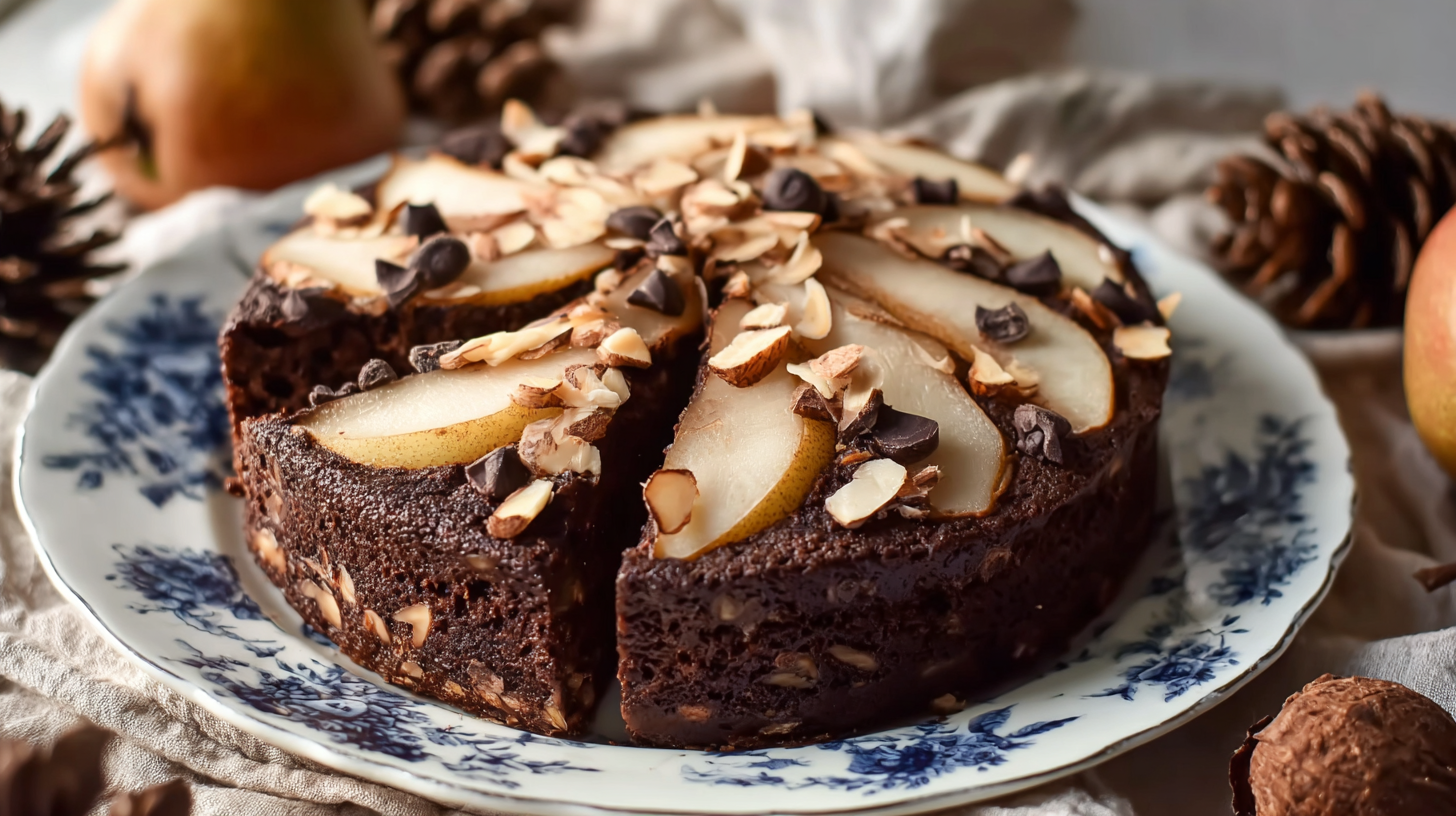 Gâteau Poire Chocolat sans gluten moelleux avec poires fondantes