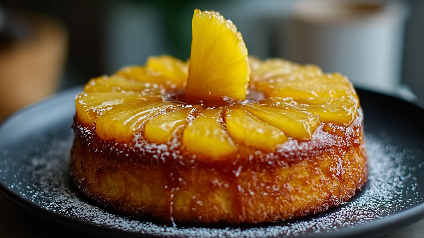 Gâteau Renversé à l’Ananas Sans Gluten : Recette Moelleuse Réussie 4 Gâteau renversé à l’ananas sans gluten doré et caramélisé