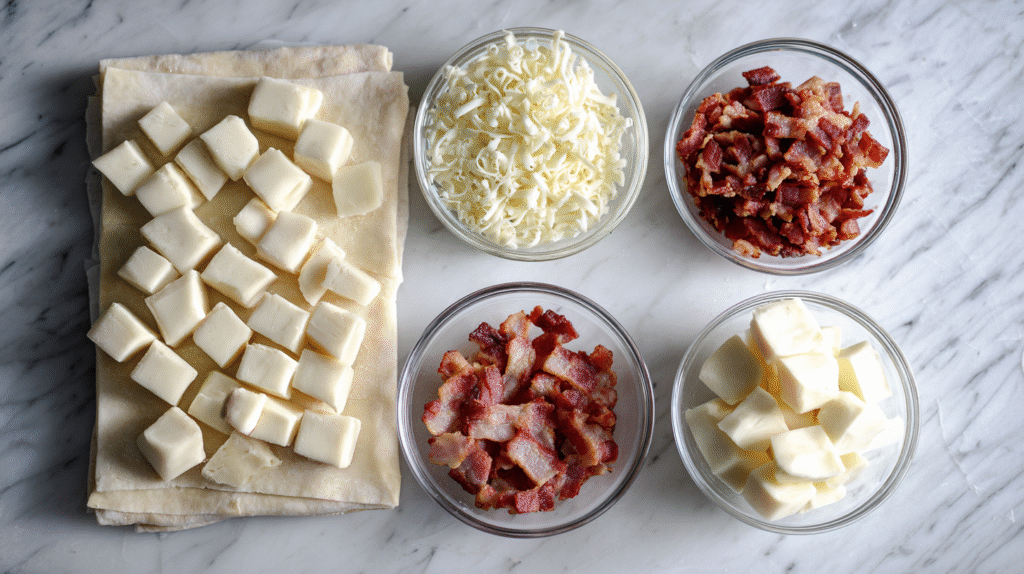 Croissants Lardons–Raclette sans gluten : croustillants et fondants 6 Ingrédients pour croissants lardons–raclette sans gluten