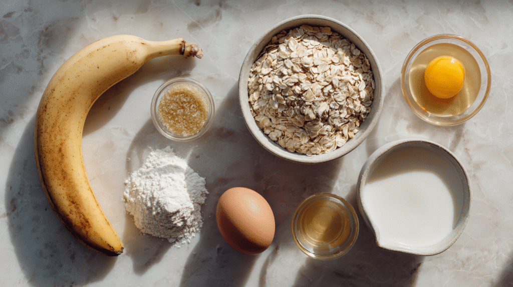 Ingrédients pour Mugcake Banane et Avoine sans gluten