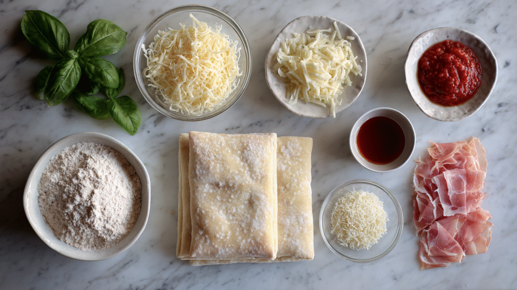 ingrédients palmiers au jambon sans gluten