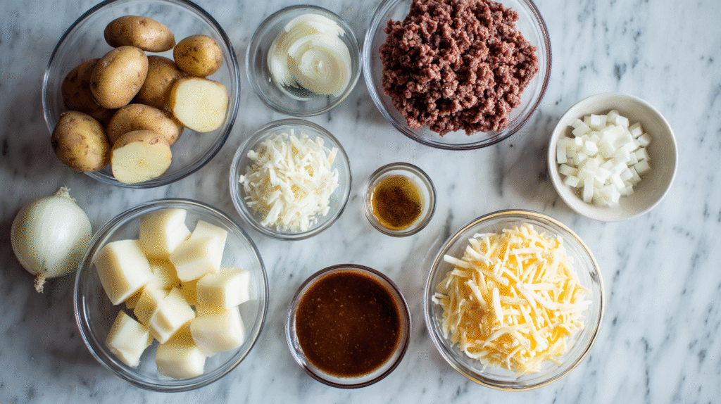 ingredients Poutine Sauce Barbecue au Bœuf