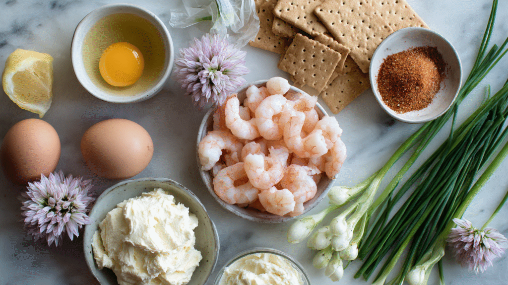 Ingrédients sans gluten pour tiramisu aux crevettes roses