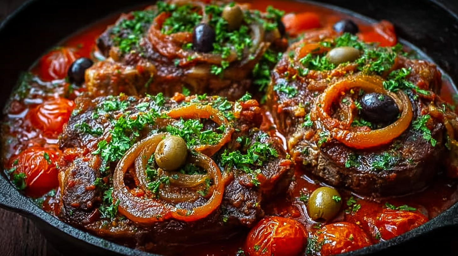 Osso Bucco aux Olives sans gluten dans une cocotte