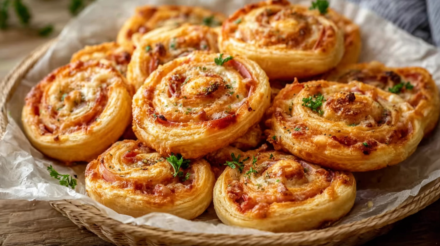 palmiers au jambon sans gluten dorés et croustillants