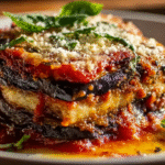 Parmigiana d’aubergines fondante sans gluten sortie du four