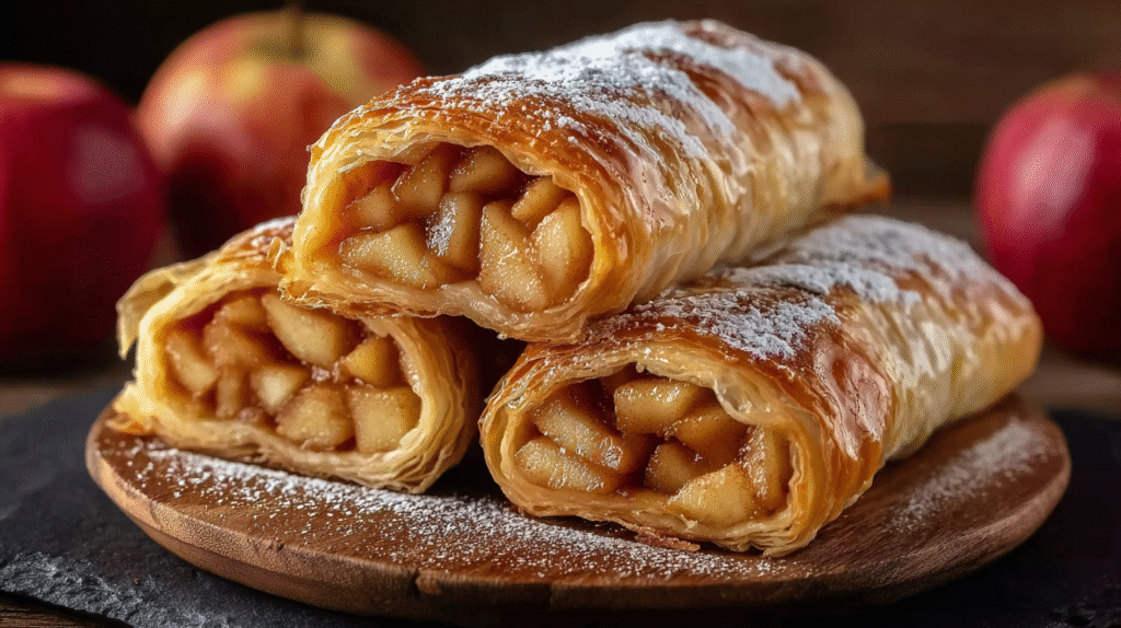 Roulés feuilletés aux pommes sans gluten refroidissant