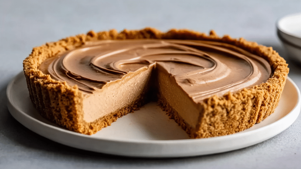 Tarte Moka Sans Cuisson : Dessert sans gluten facile et fondant 7 Tarte Moka Sans Cuisson servie à l’assiette