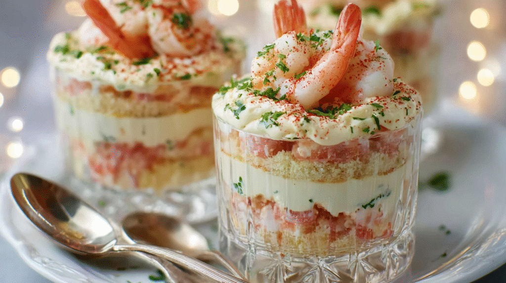 Verrines servies sur une table de fête