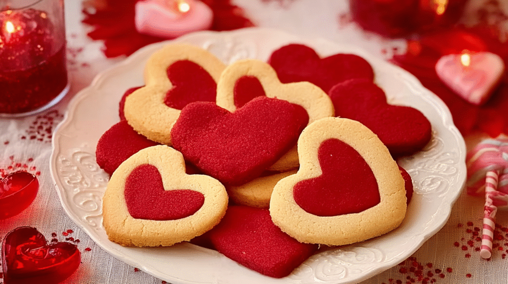 biscuits sablés bicolores pour la Saint Valentin sans gluten