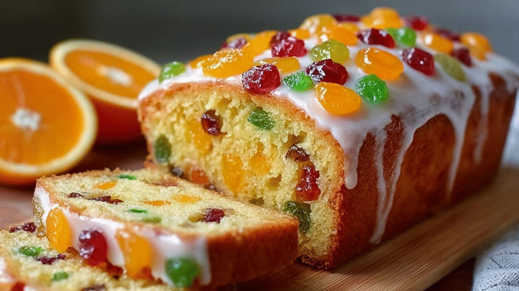 cake à l’orange sans gluten servie