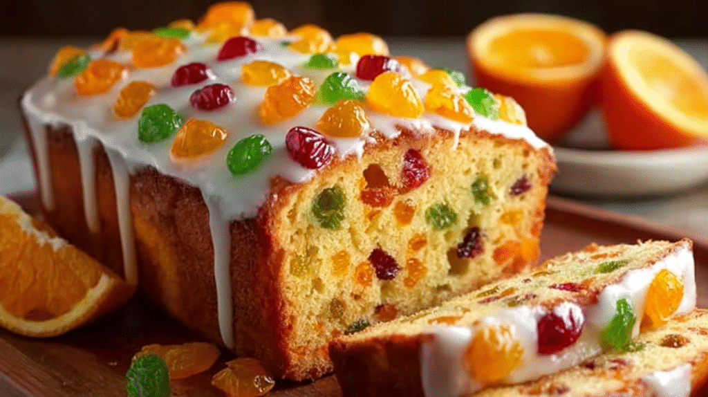 cake à l’orange et fruits confits sans gluten