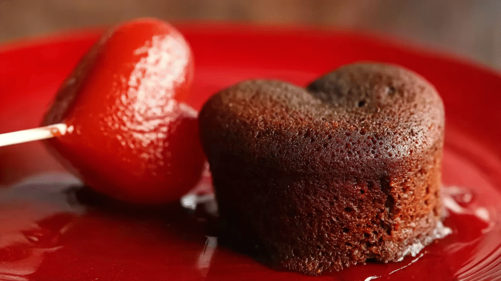 Cœur coulant au chocolat noir pour la Saint-Valentin sans gluten