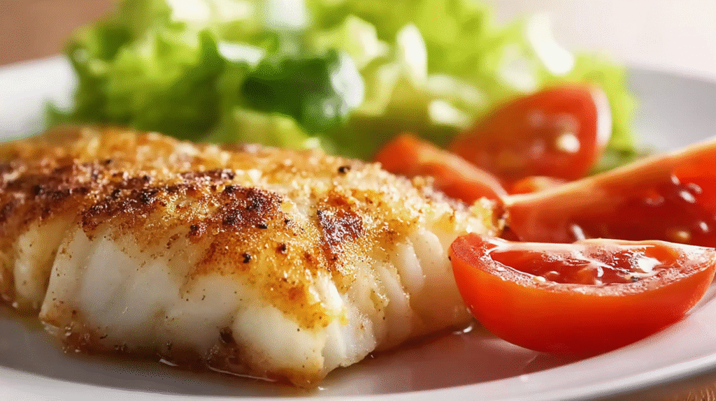 Filet de julienne au four servi avec citron