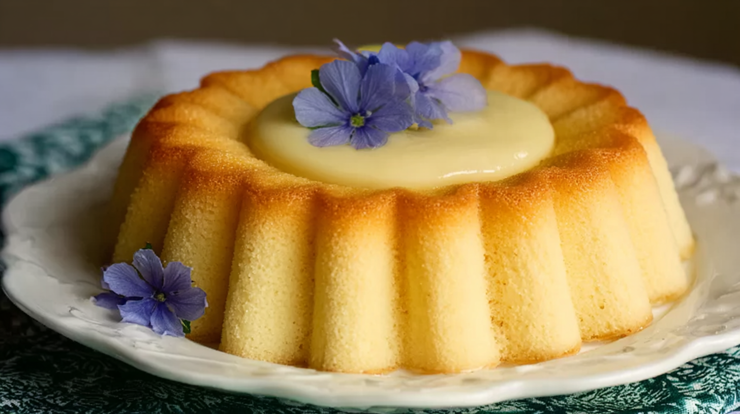 Gâteau magique à la vanille sans gluten à trois couches