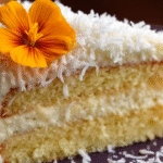 Gâteau Mont-Blanc Antillais sans gluten décoré de noix de coco