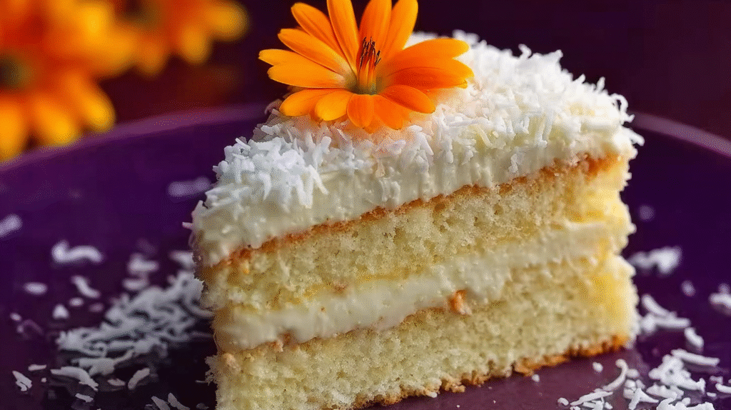 Part de Gâteau Mont-Blanc Antillais sans gluten servie à l’assiette