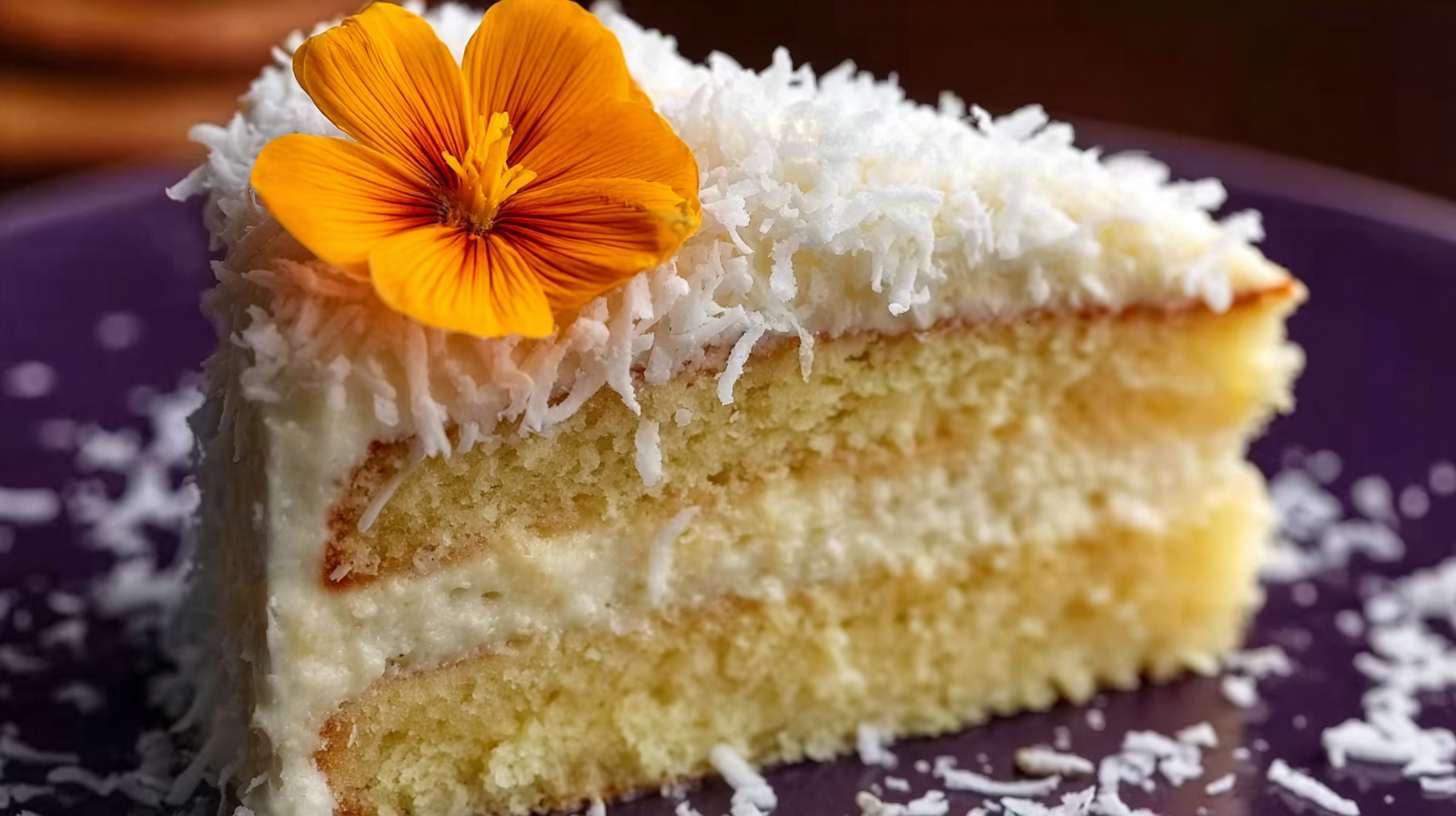 Gâteau Mont-Blanc Antillais sans gluten décoré de noix de coco