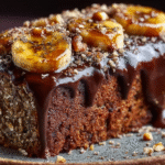 Gâteau sain à l’avoine tranché sur planche en bois
