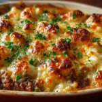 Gratin de viande hachée sans gluten dans un plat familial