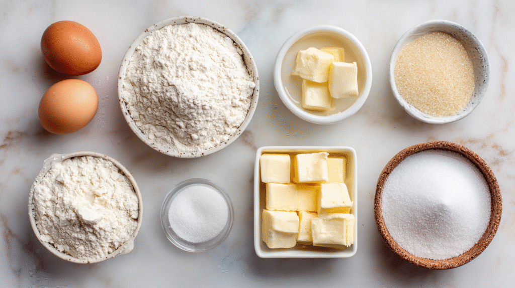 ingrédients pour biscuits sablés bicolores pour la Saint Valentin