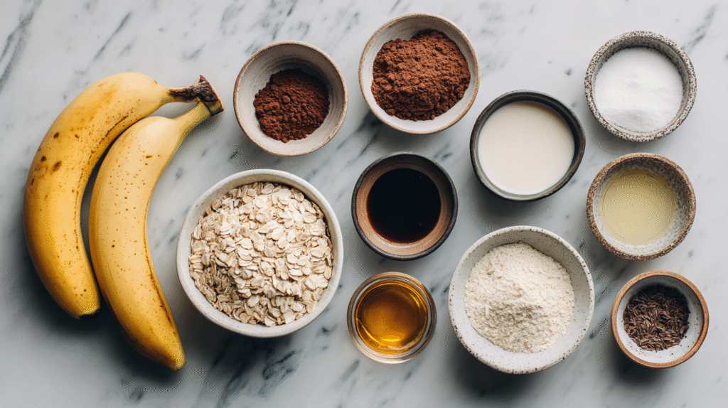 Ingrédients d’un gâteau sain à l’avoine sans gluten