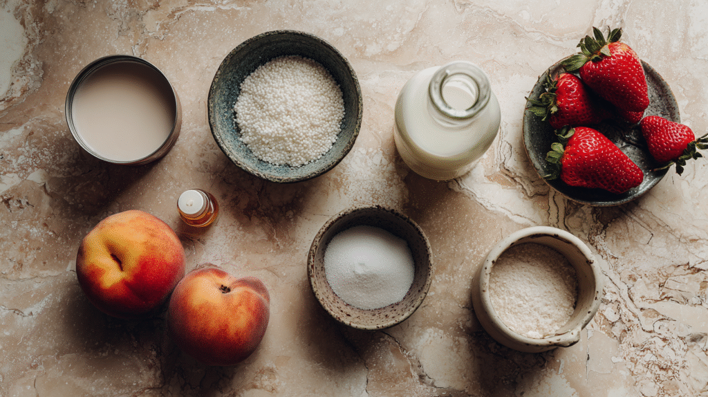 Ingrédients sans gluten pour perles du Japon au lait de coco