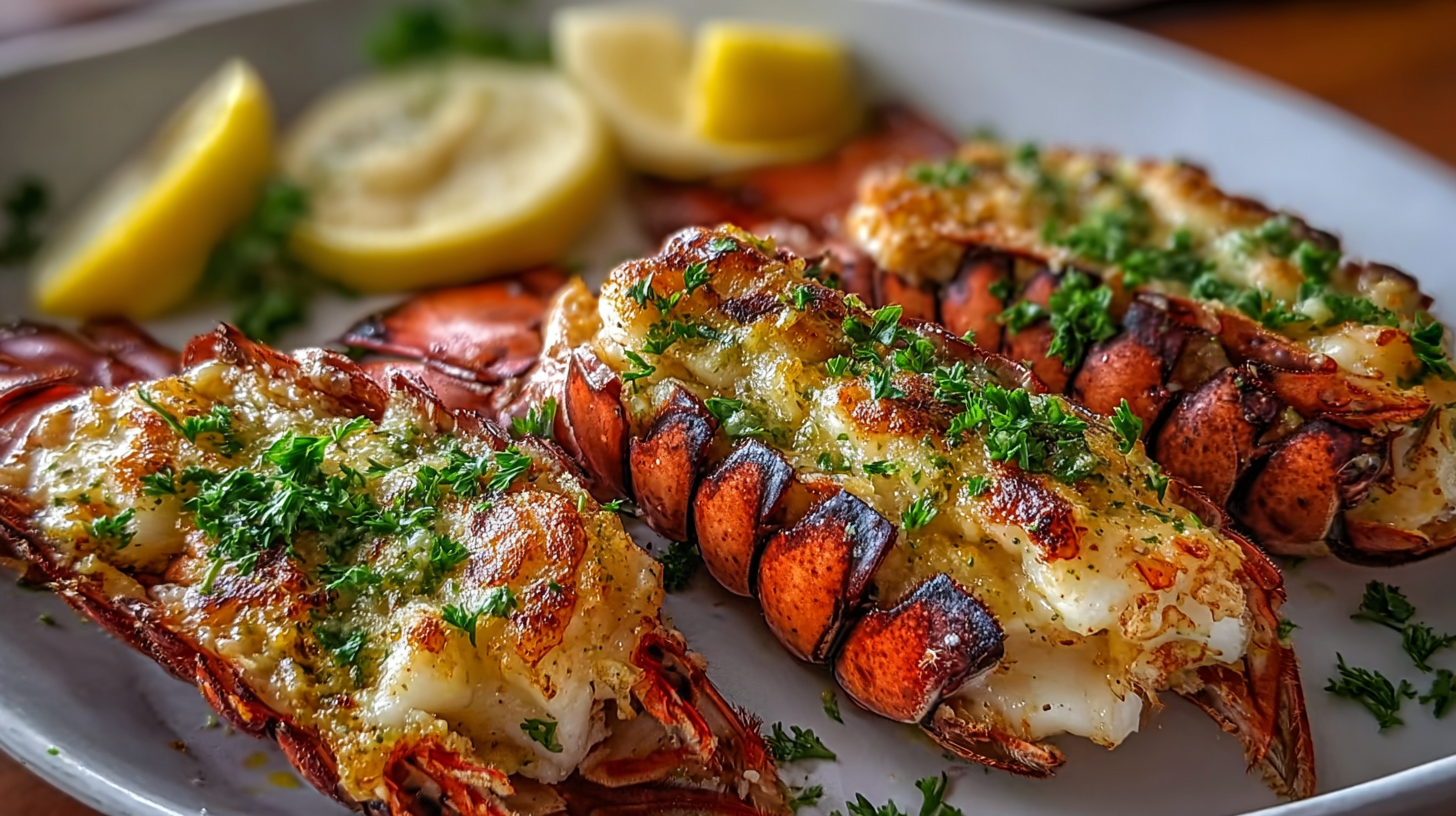 Queues de homard grillées sans gluten servies avec beurre citronné