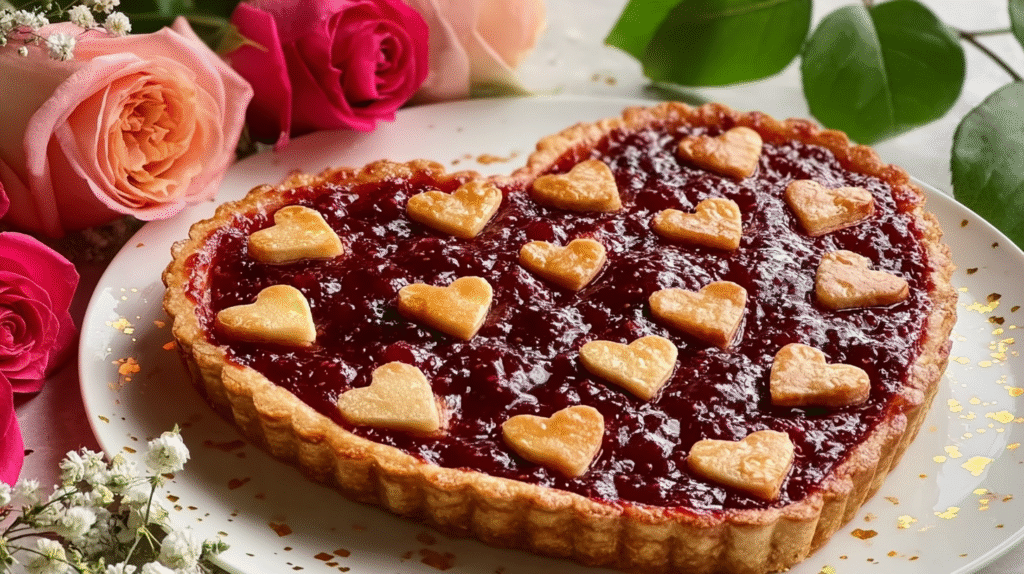 Tarte cœur de la Saint-Valentin sans gluten