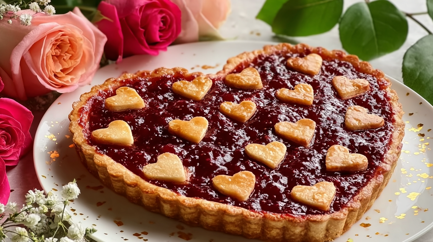 Tarte cœur de la Saint-Valentin sans gluten